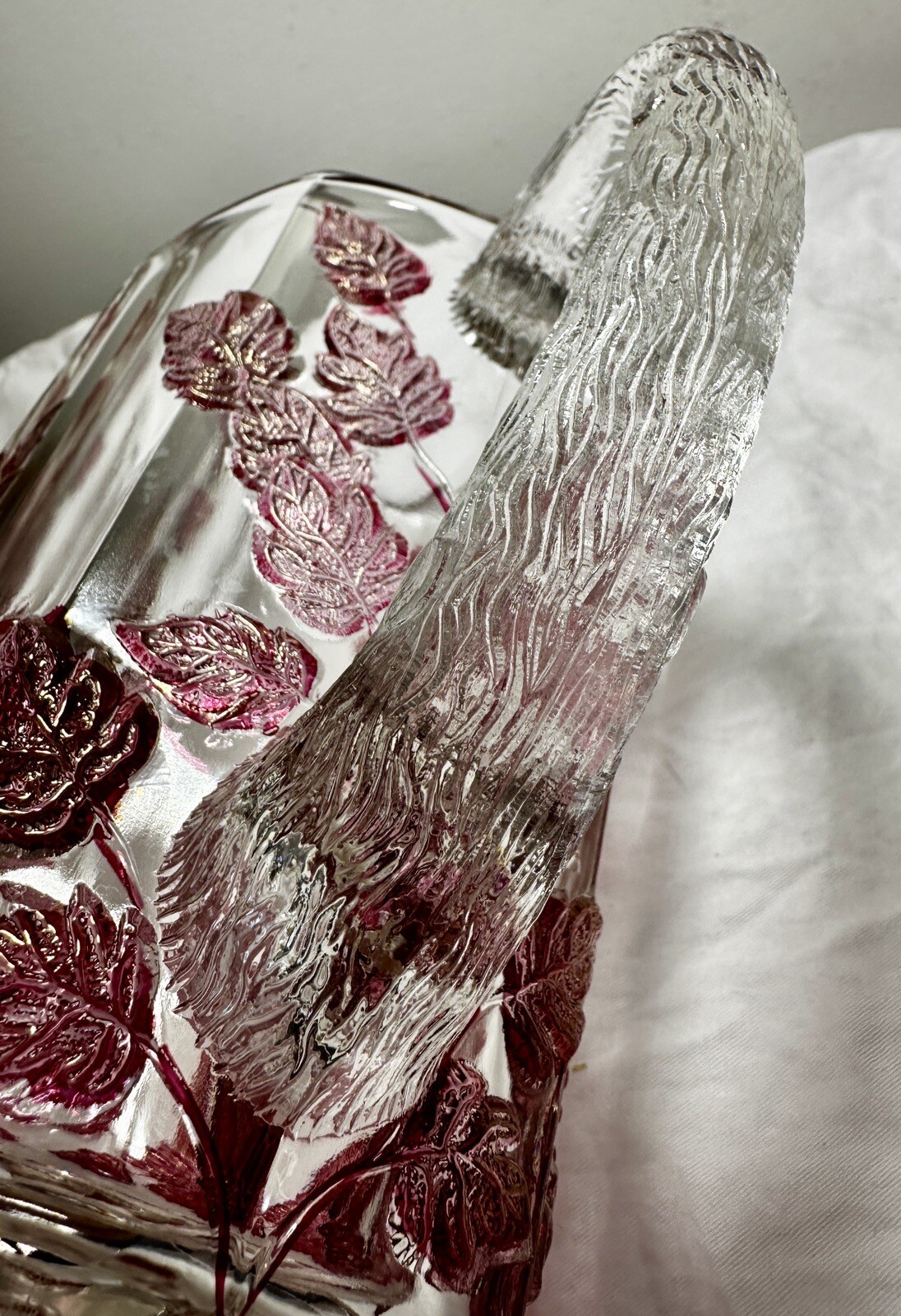 Westmoreland Glass Footed Pitcher - Paneled Purple Grape Leaf - Immaculate - Image 5