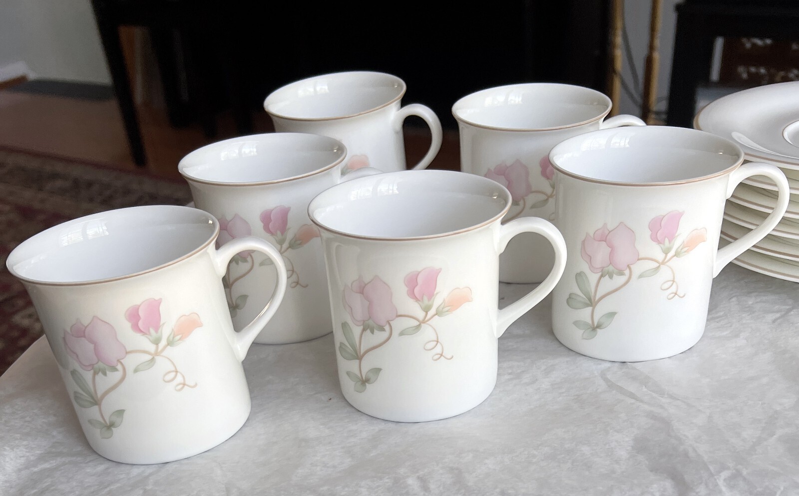 Six Corning Carmel Cups & Saucers - Pristine - Image 1