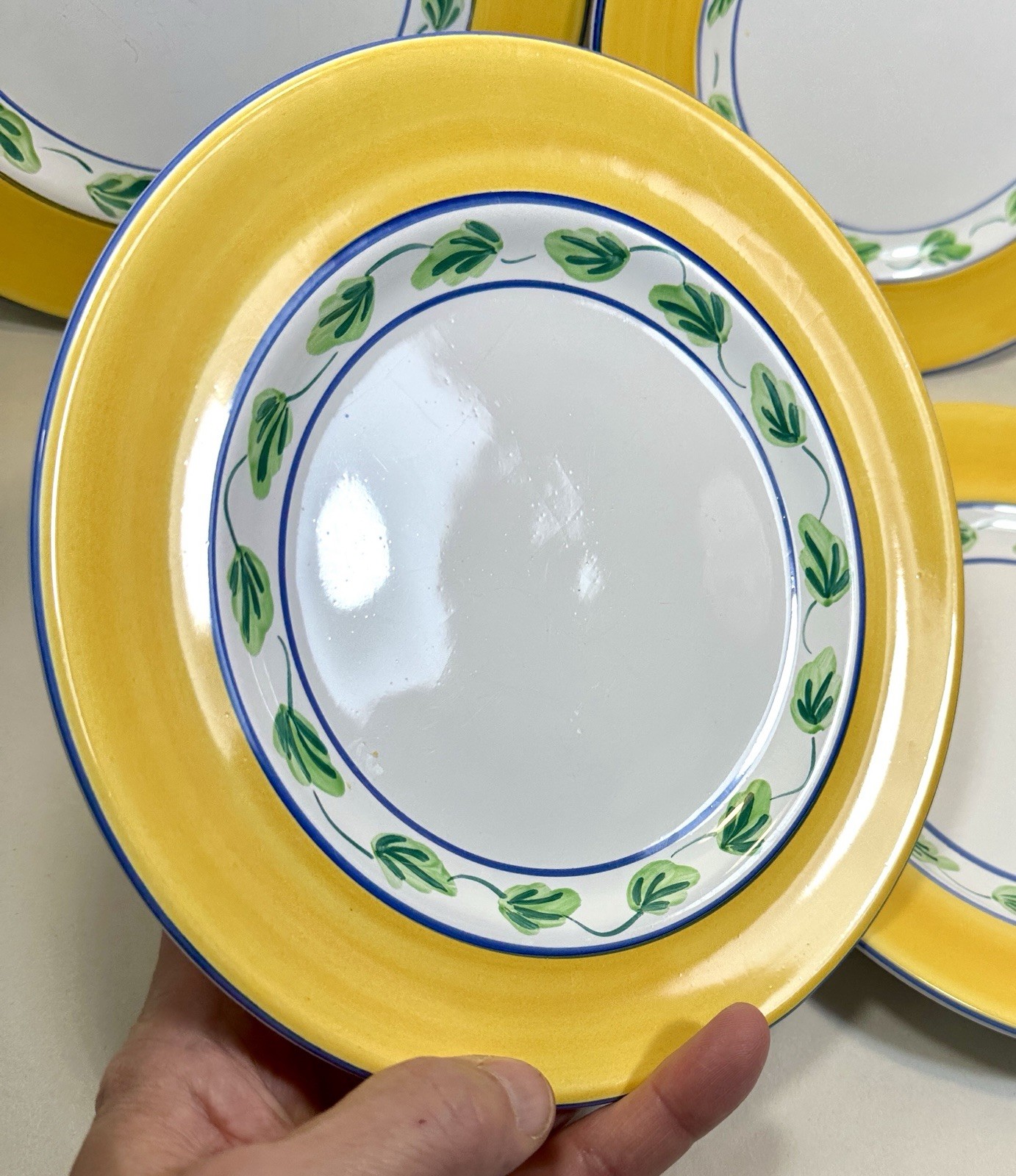 Set Of 4 Herend Village Pottery Salad Plates — Elizabeth Barrett Roache - Image 1
