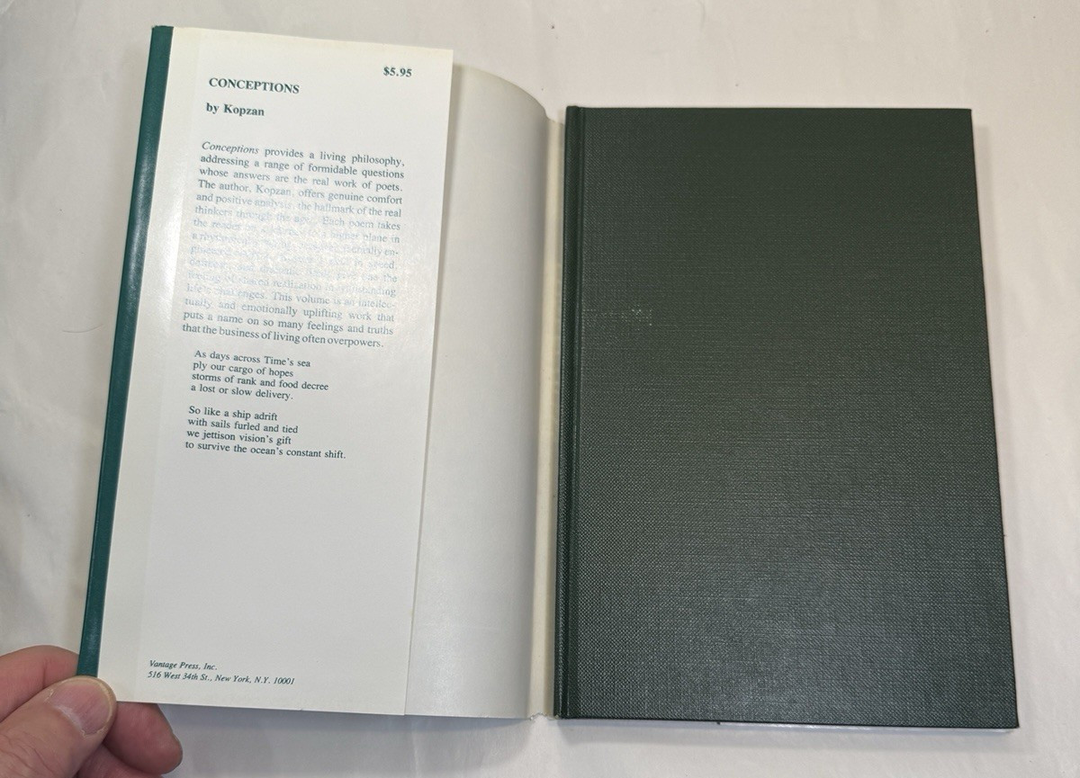 Conceptions - Kopzan - HC/DJ - Vantage Press, 1986 - First Edition - Image 2