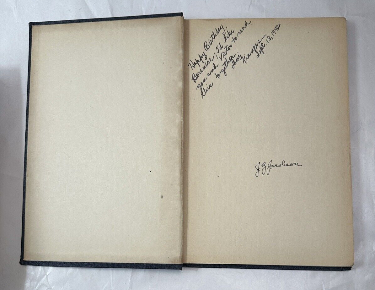 *SIGNED* Joy Cometh in the Morning by J. Z. Jacobson 1941 M. Ceshinski Hardcover - Image 1