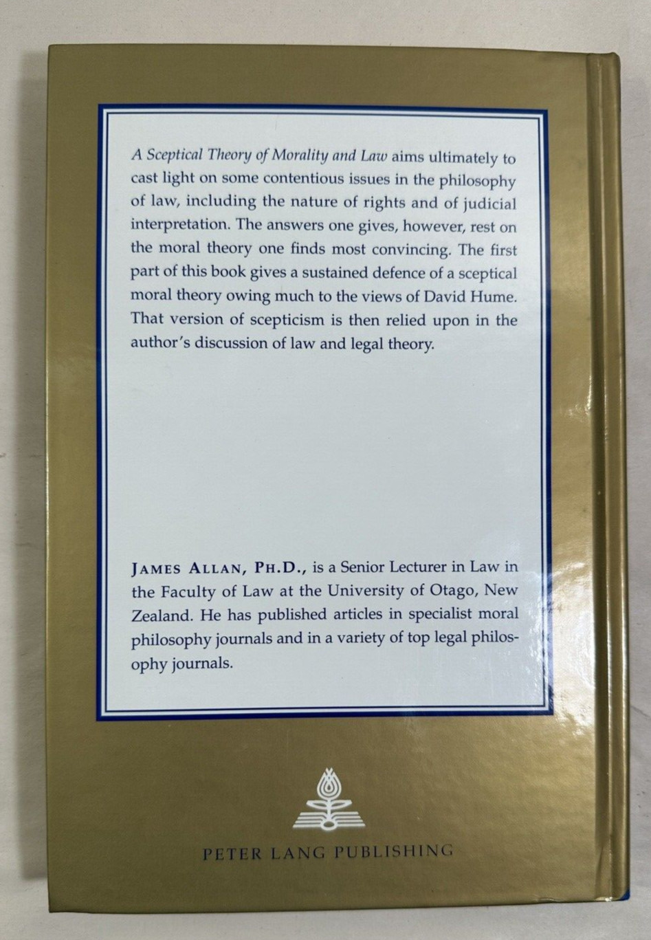 A Sceptical Theory of Morality and Law - James Allan - HC - Image 8