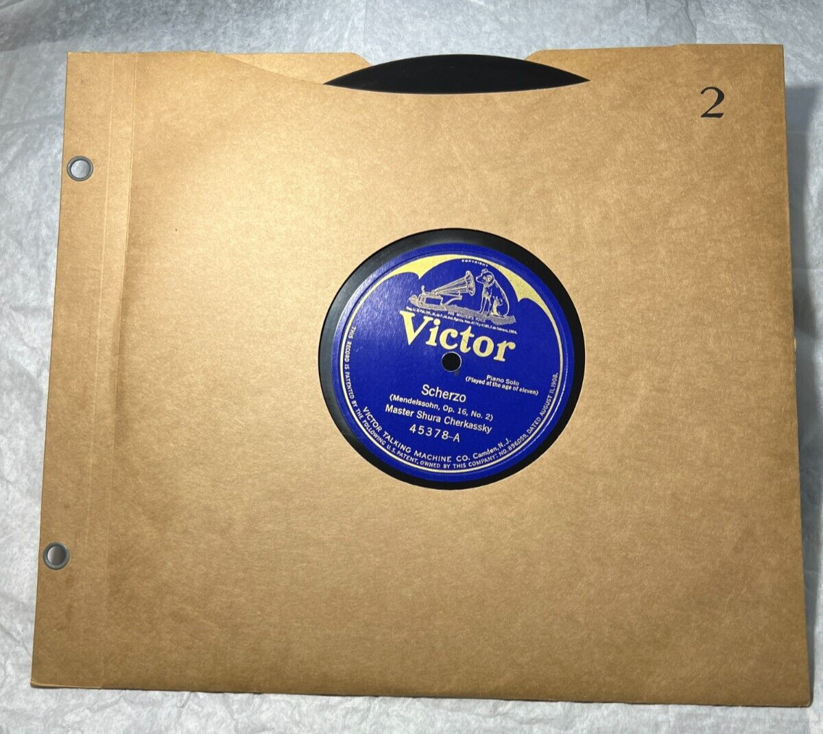 Shura Cherkassky 78rpm Single 10-inch Victor Records #45378 - 1920 Recording - Image 4