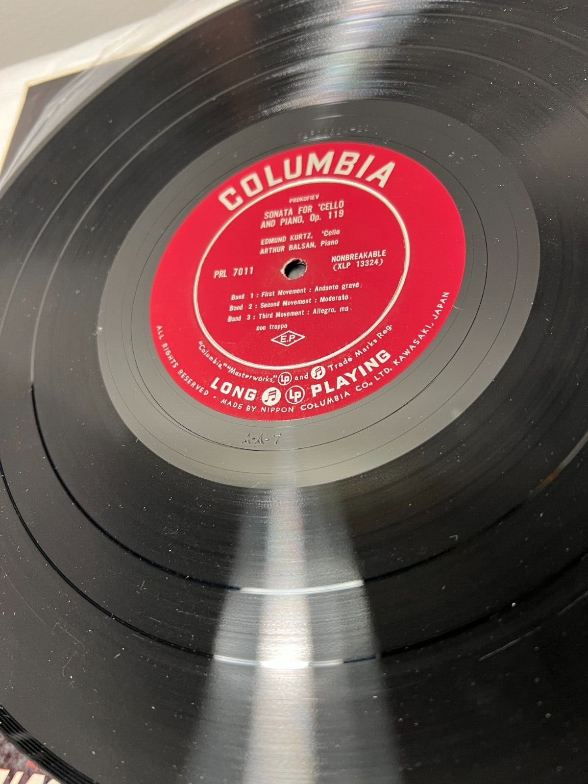 EDMUND KURTZ cello - PROKOFIEV & KODALY Sonatas w/ Balsam - COLUMBIA PRL 7011 - Image 6