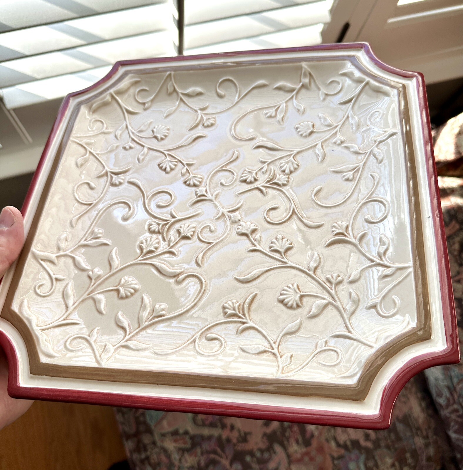 Two Square MWW Market Dinner Plates -- 11" -- Unboxed, Unused - Image 1