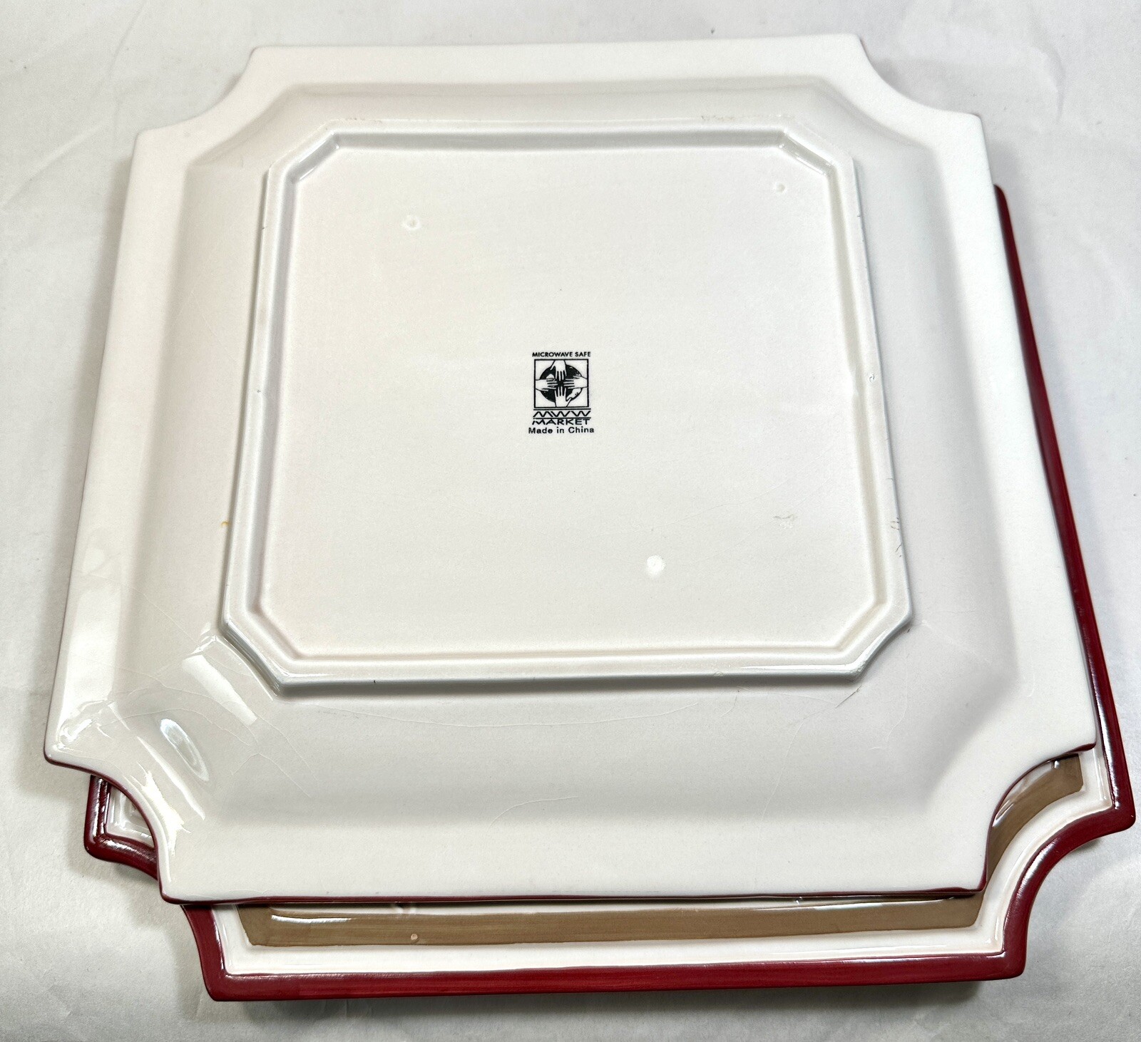 Two Square MWW Market Dinner Plates -- 11" -- Unboxed, Unused - Image 2