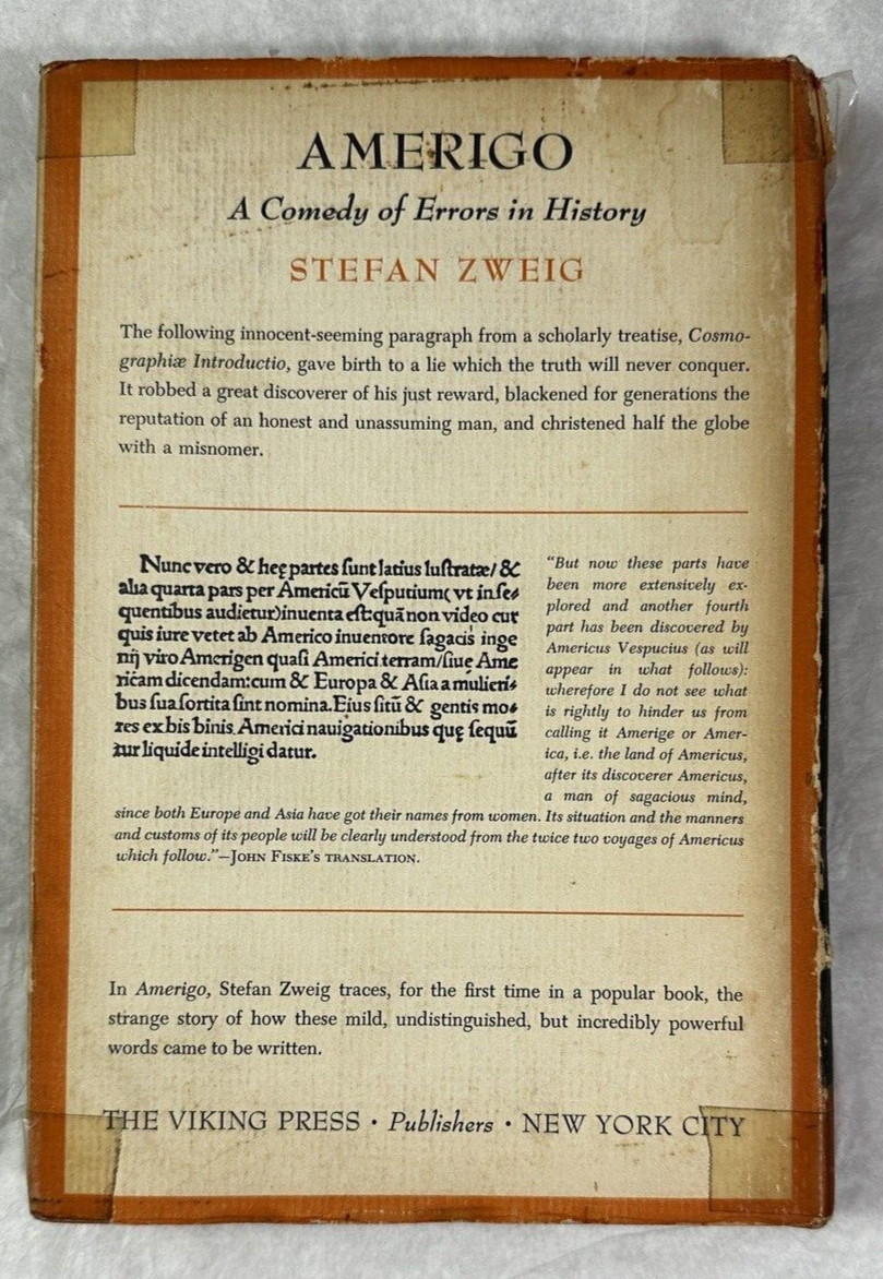 Stefan Zweig AMERIGO A Comedy of Errors in History 1st Edition 1st Printing 1942 - Image 14
