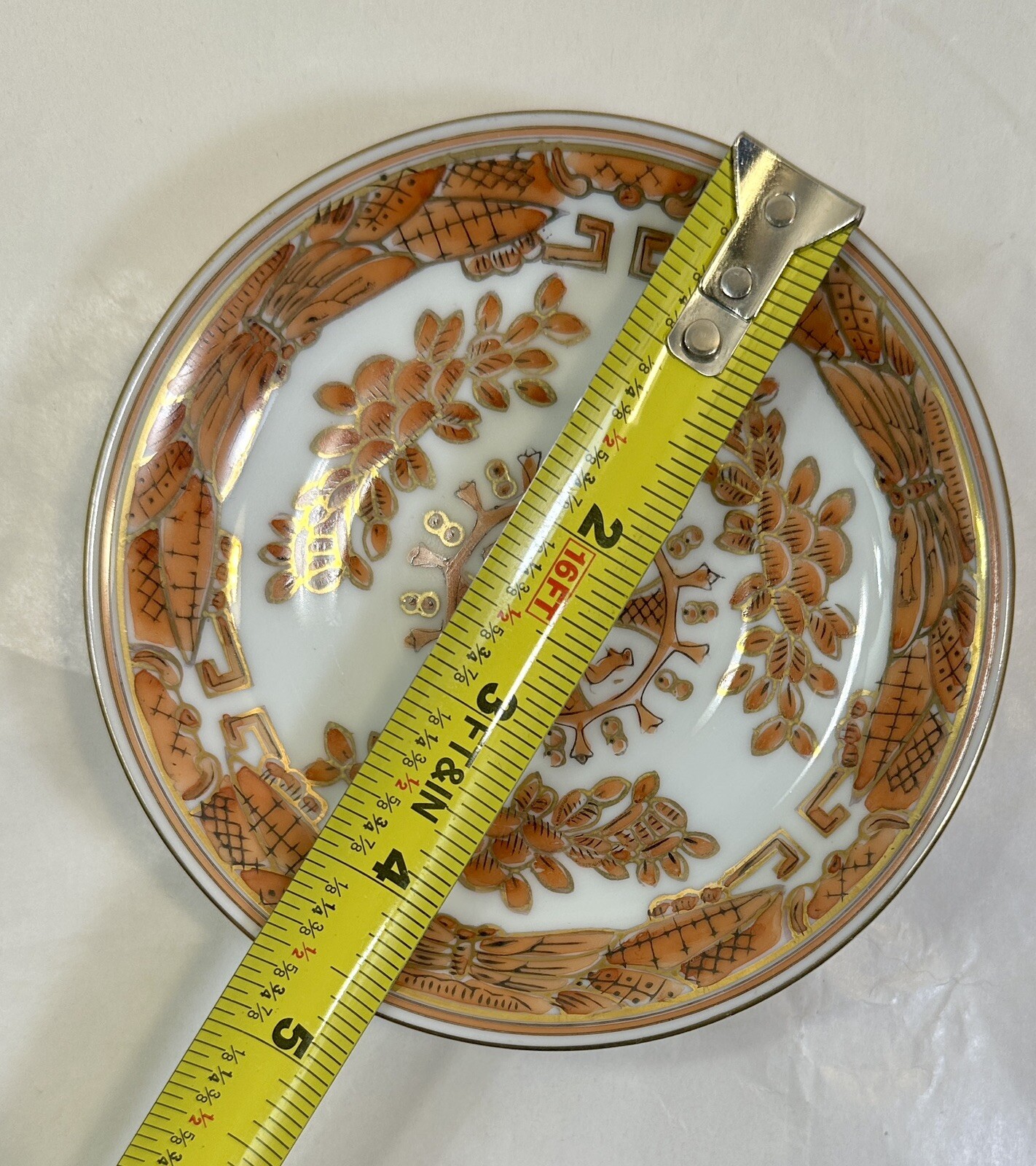 Set Of 3 Sandrea Demitasse Cups / Saucers Harvest Pattern Gold Trim - Japan - Image 9