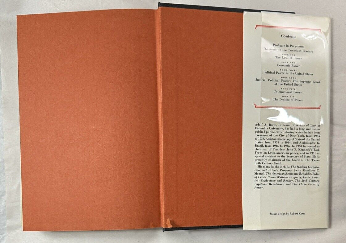 Adolf Augustus Berle - POWER - 1969 HC DJ - First Edition 1st Printing - Image 7