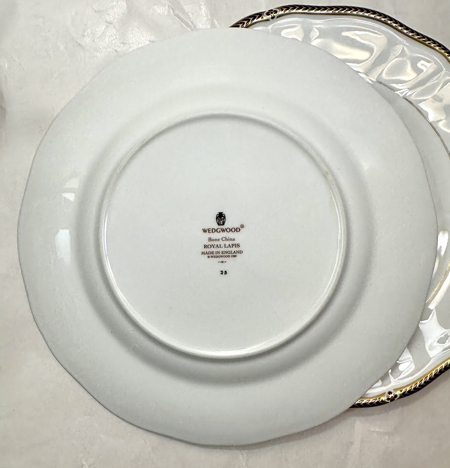 Two (2) Wedgwood Royal Lapis Salad Plates - 8" - Image 4