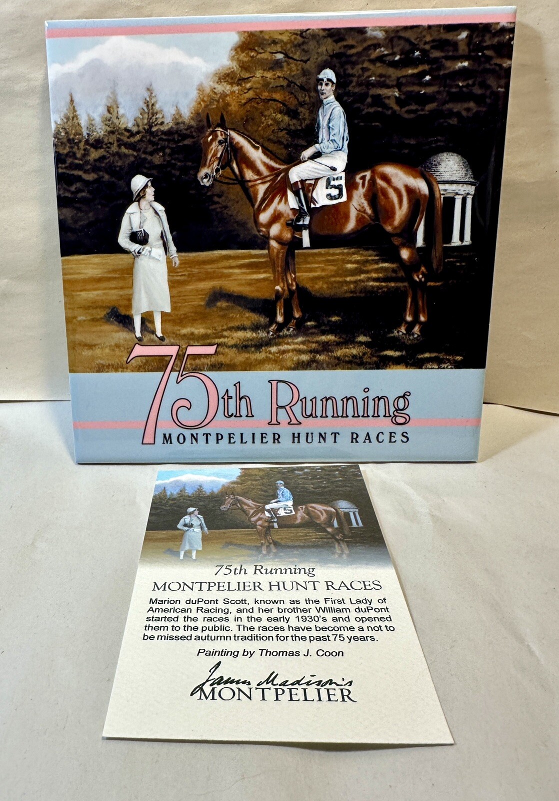75th Running Montpelier Hunt Races - Thomas J. Coon - Ceramic Reproduction - NEW - Image 3