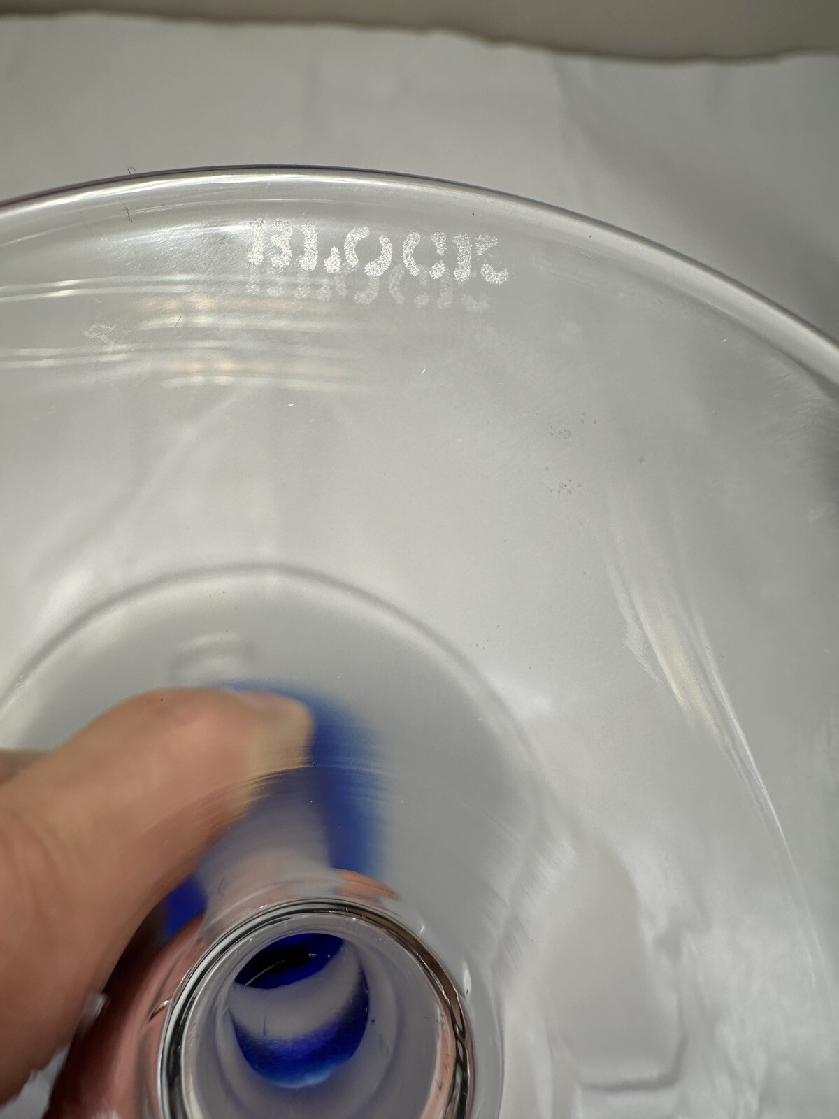 One (1) Block Rainy Day Crystal Martini Glass K74587 - New With Tags, Stickers - Image 1