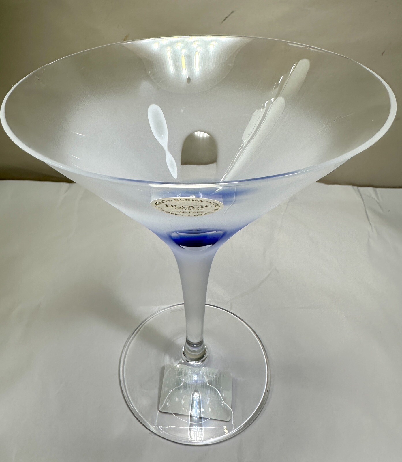 One (1) Block Rainy Day Crystal Martini Glass K74587 - New With Tags, Stickers - Image 2