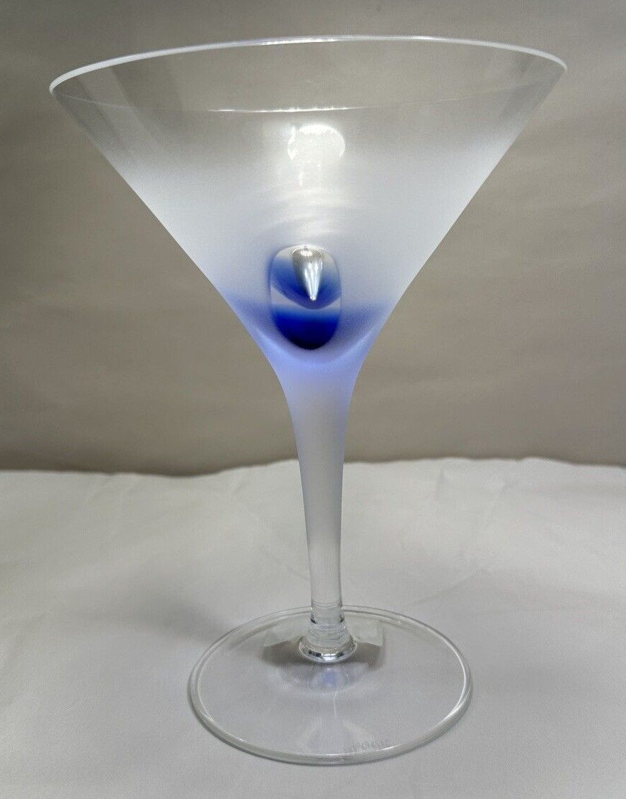 One (1) Block Rainy Day Crystal Martini Glass K74587 - New With Tags, Stickers - Image 3