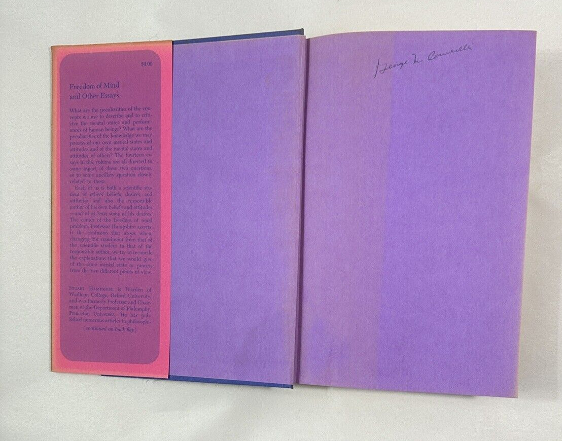 Freedom of Mind and Other Essays - Stuart Hampshire - 1971 First ed. - Image 2
