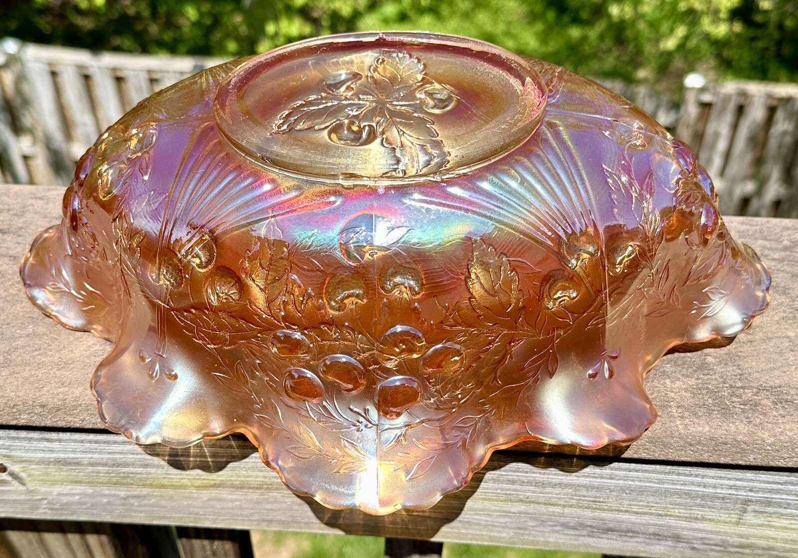 Fenton Oval Marigold Iridescent 13 x 9 Inch Carnival Glass Bowl - Immaculate - Image 13
