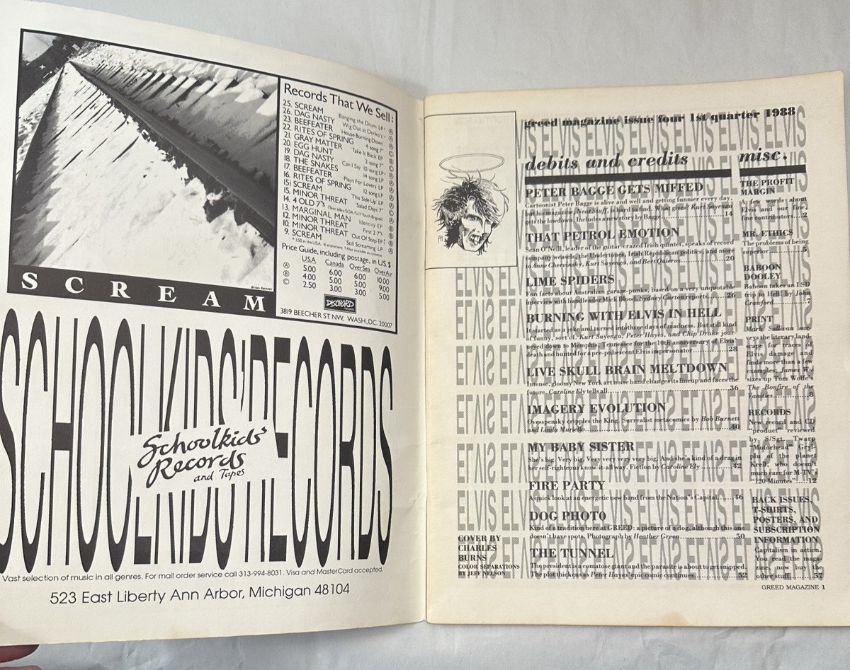 Greed Magazine Issue #4 - 1988 - Elvis - Image 1