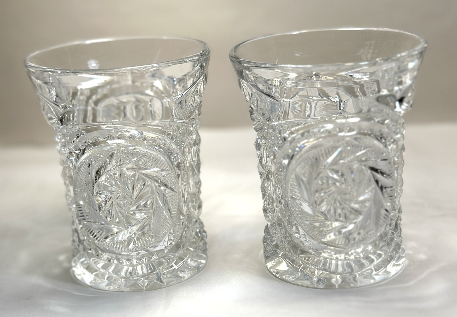 Set of Two (2) 4” American Brilliant Cut Crystal Tumbler Glasses - Image 3