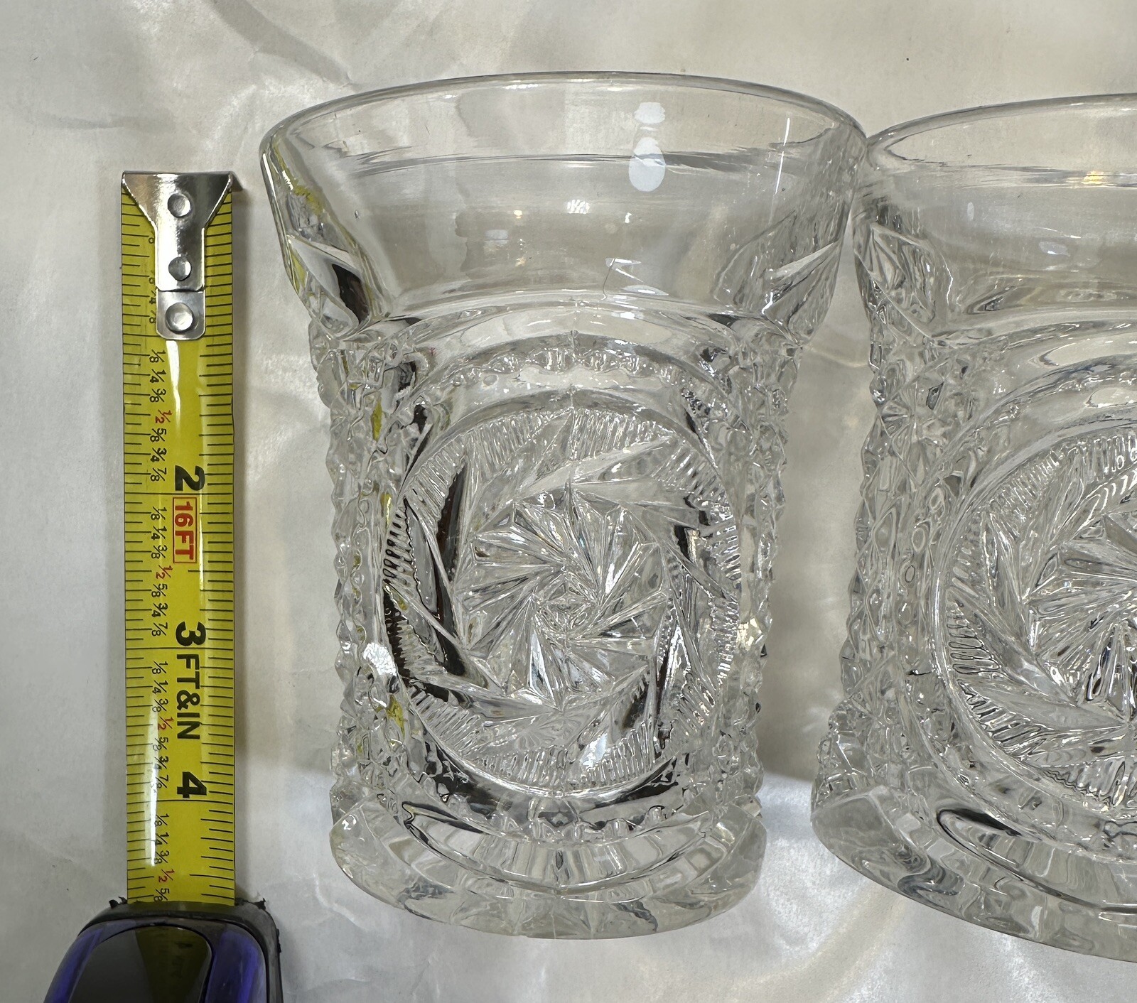 Set of Two (2) 4” American Brilliant Cut Crystal Tumbler Glasses - Image 5
