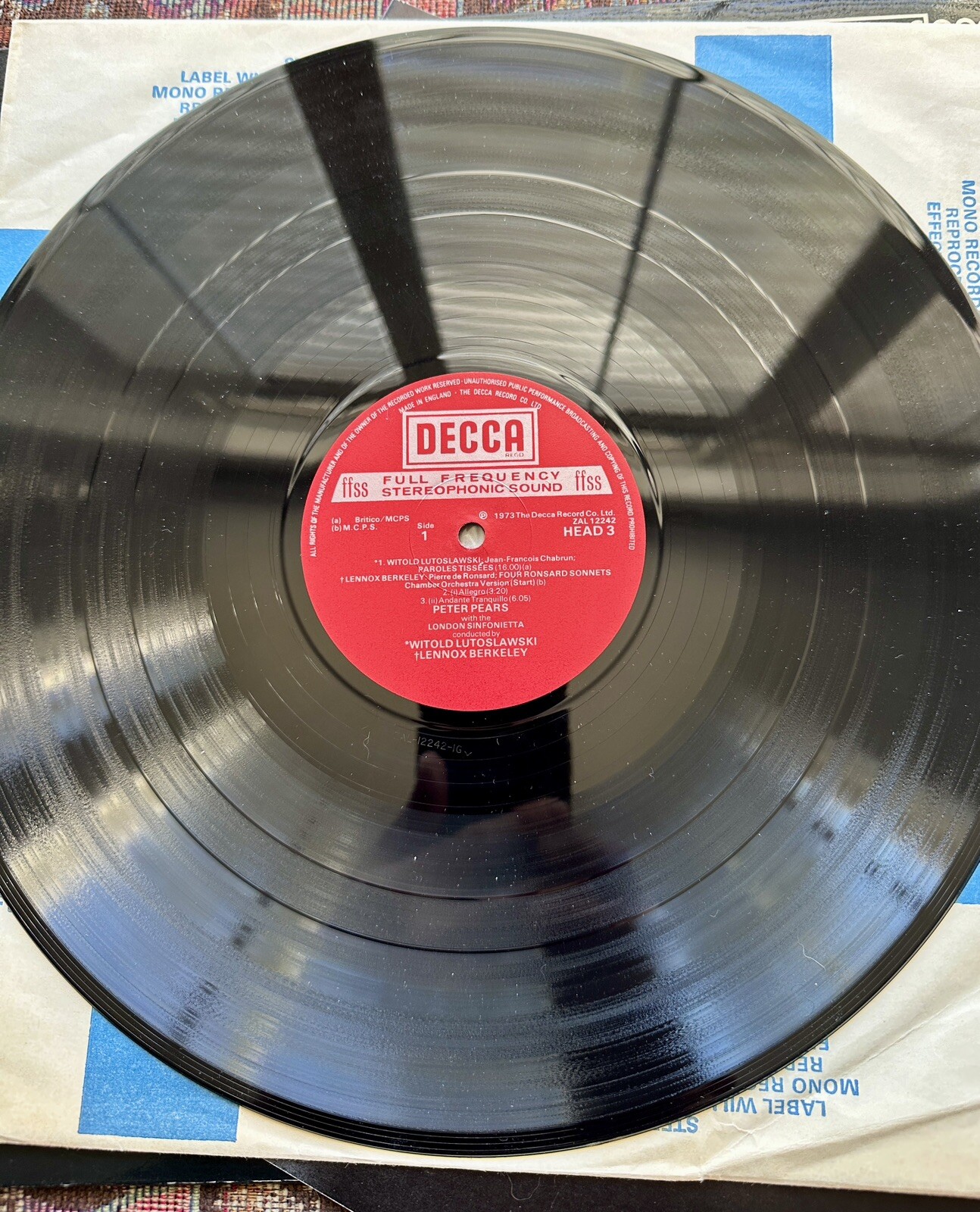 Lutoslawski / Berkeley / Bedford - Paroles Tissees - Peter Pears - Decca HEAD 3 - Image 5