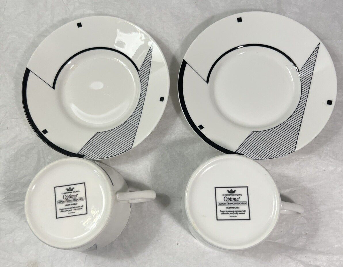 Two (2) Christopher Stuart's Optima HK200 Angles Cups & Saucers - Image 5