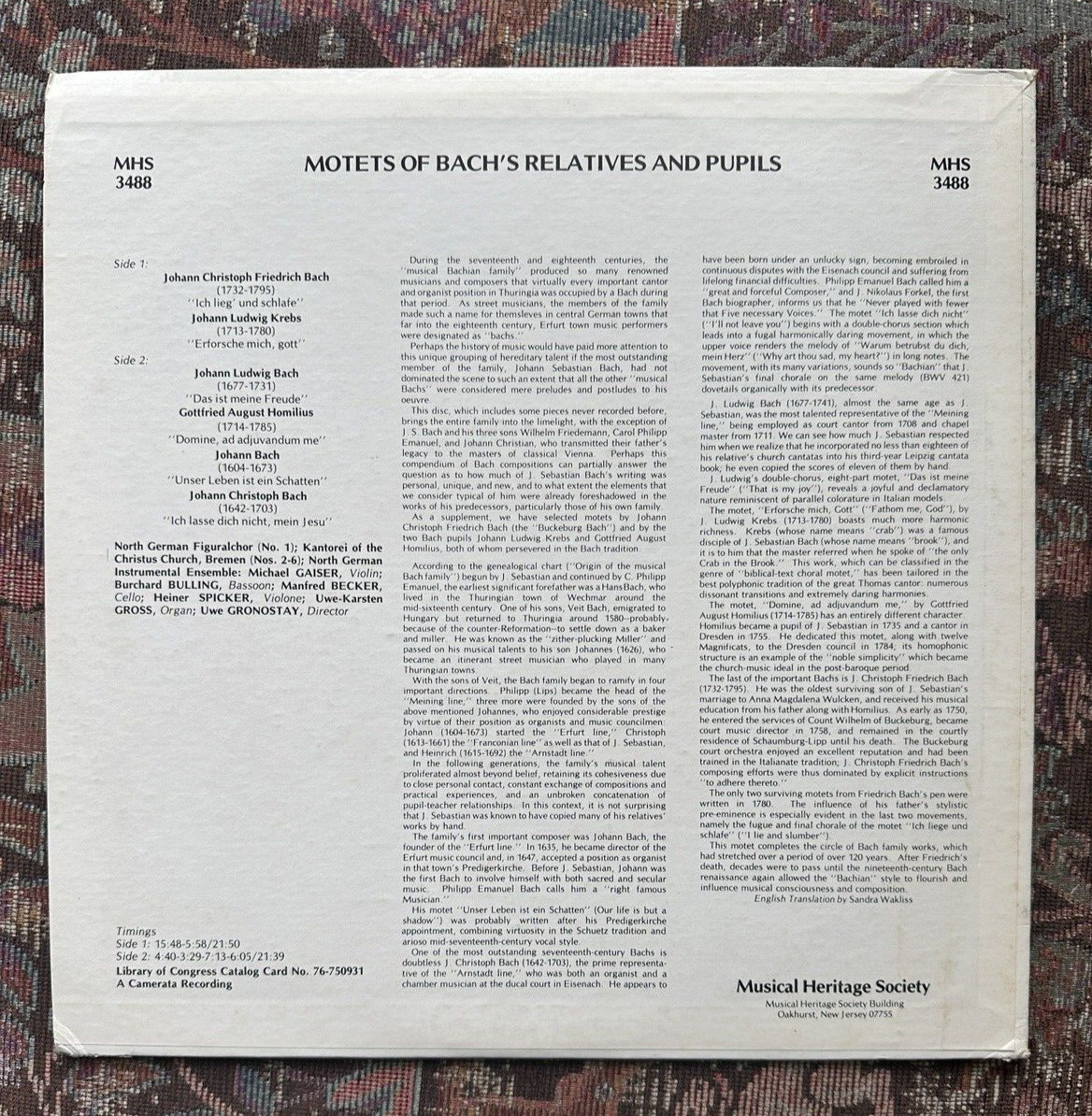 Motet's of Bach's Relatives and Pupils - MHS 3488 - Image 5