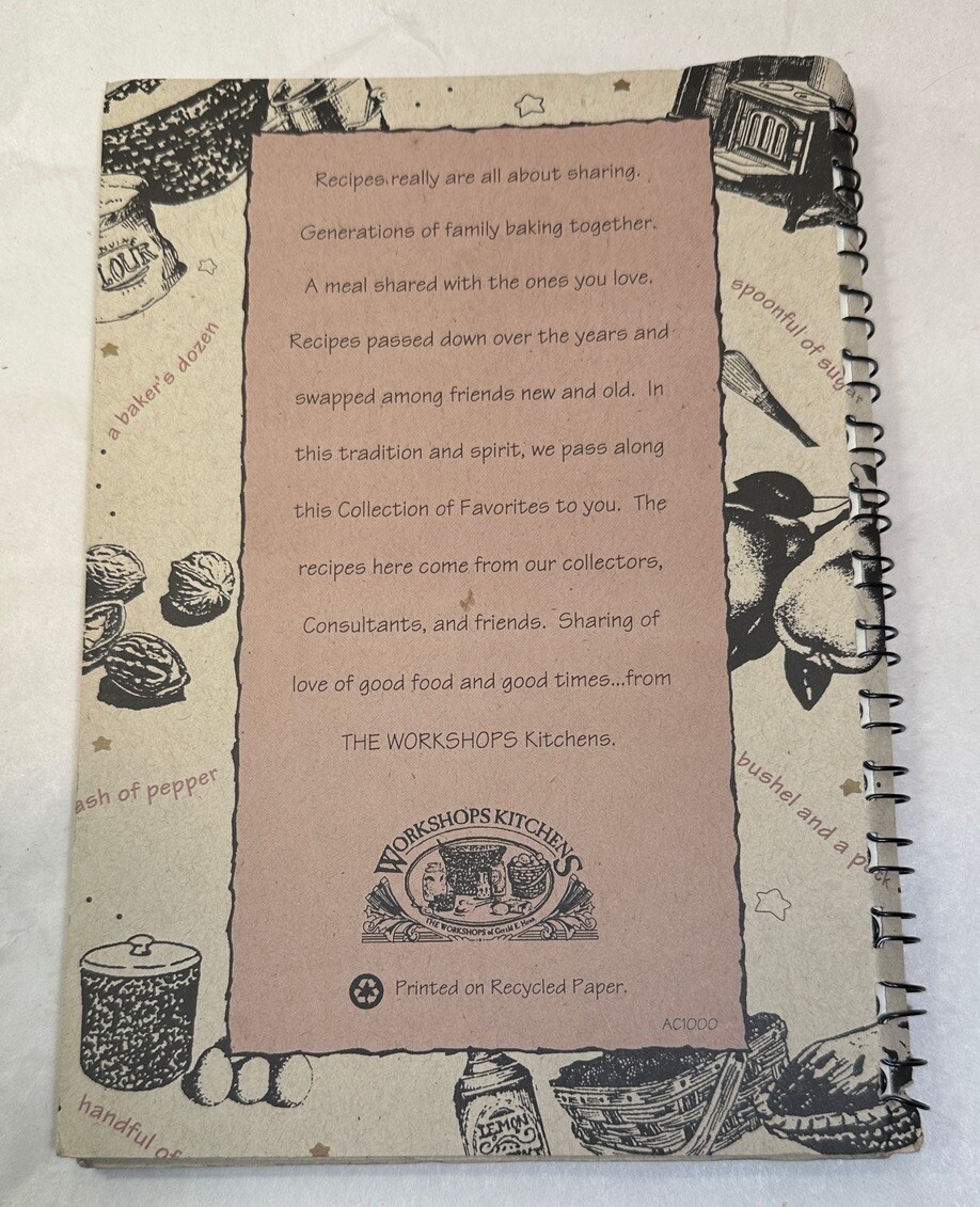 Workshop Kitchens Recipe Book Cookbook Sharing Generations Favorites Spiral SC - Image 3