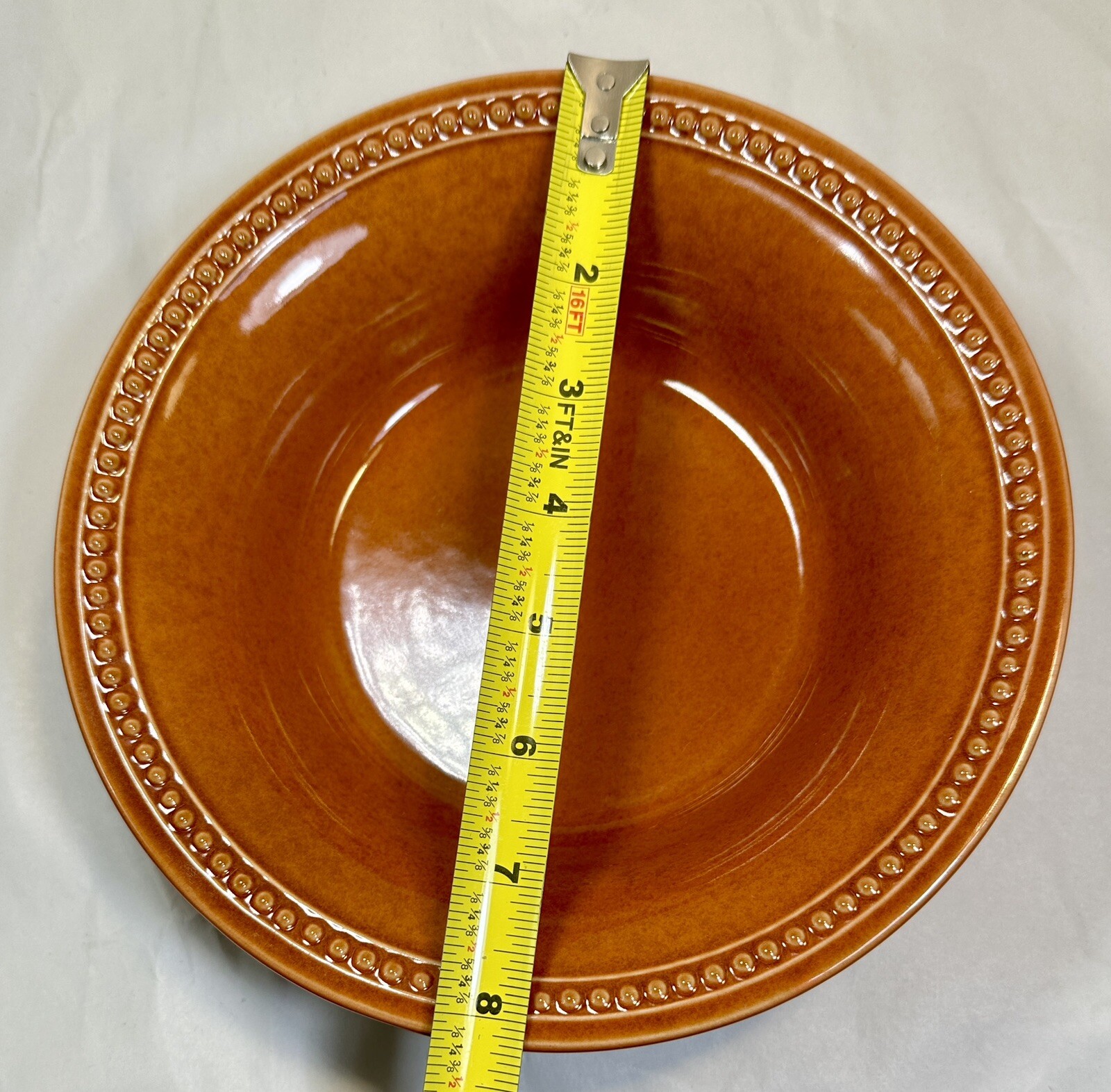 Two (2) Pier 1 Imports Spice Route Pumpkin Beaded Bowls - 8" - Unboxed, Unused - Image 8