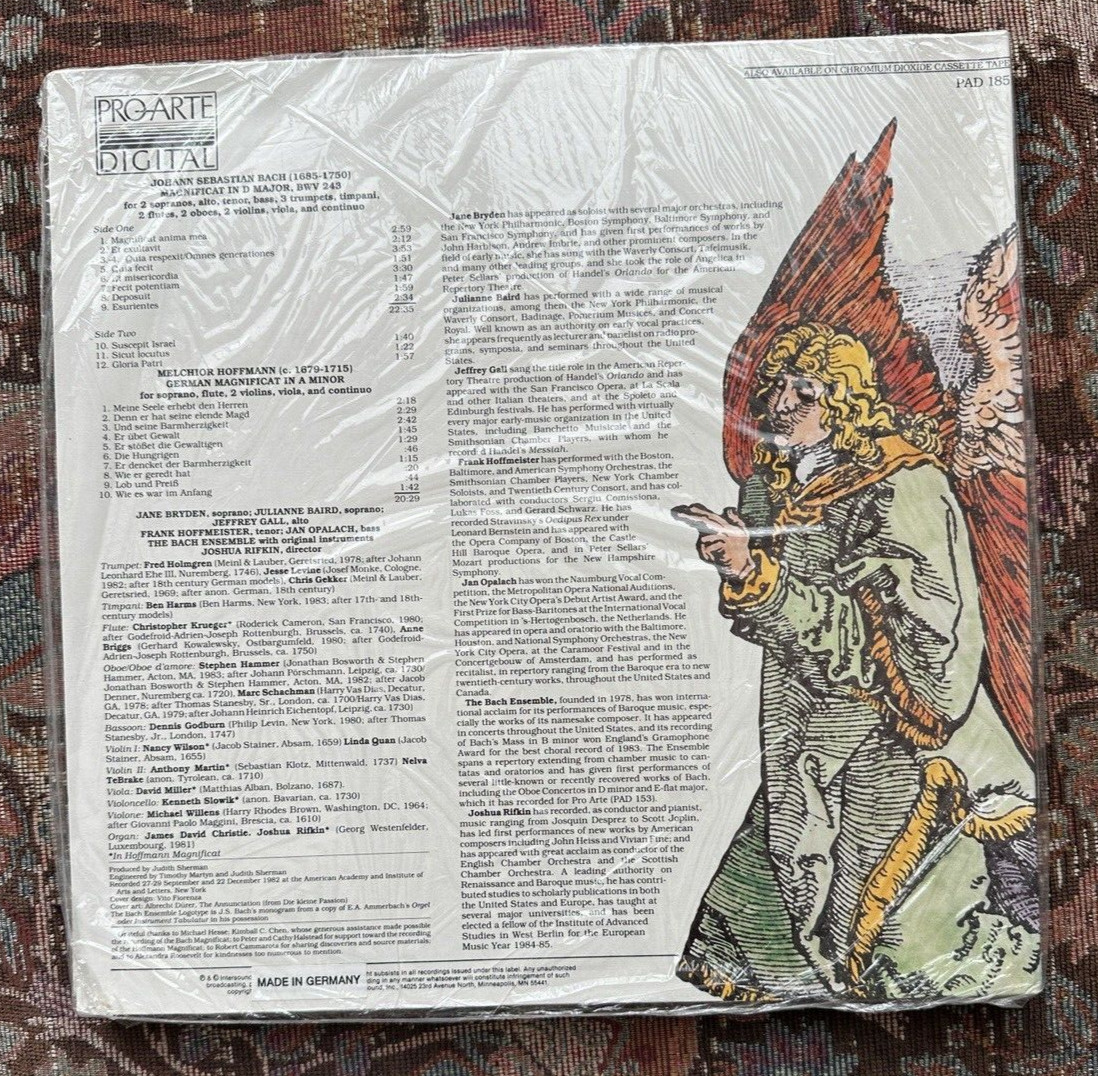 SEALED:  Bach Magnificat - Joshua Rifkin, The Bach Ensemble - Pro Arte PAD 185 - Image 1