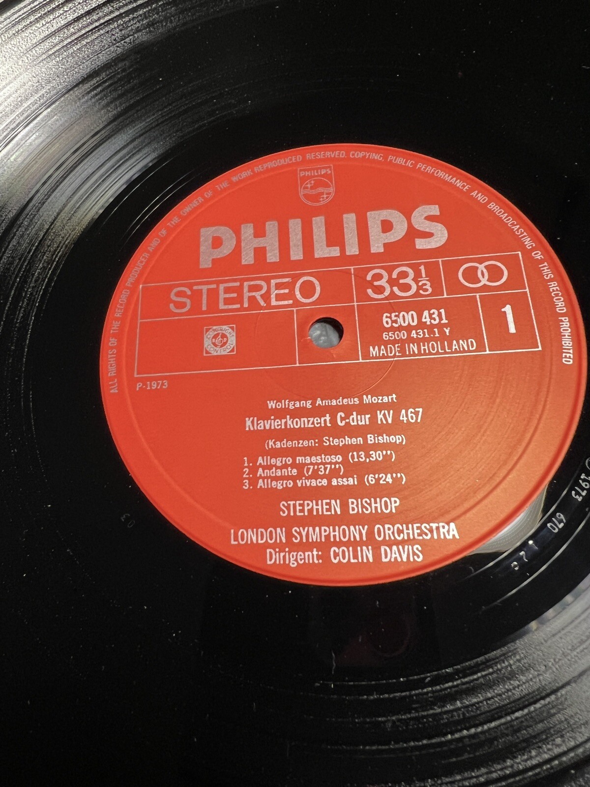 Mozart: Piano Concerti KV 467 and 503 - Stephen Bishop - Philips 6500 431 - Image 4