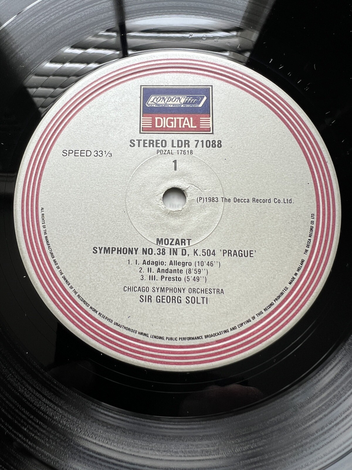 Sir Georg Solti CSO -- Mozart Symphony 38 and 39 - London Digital LDR 71088 - Image 3