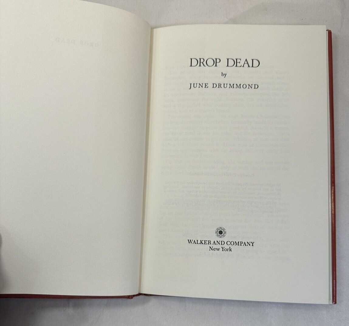 Drop Dead - June Drummond 1974 - First Ed. Hardcover / Dust Jacket - Like New - Image 2