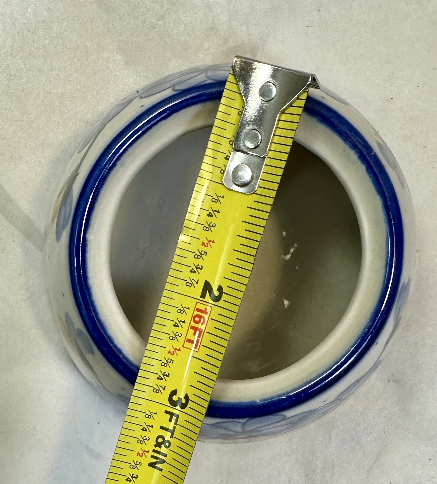 Boleslawiec Sugar Bowl - Pottery Blue Butterflies & Flowers - Signed by Artist - Image 9