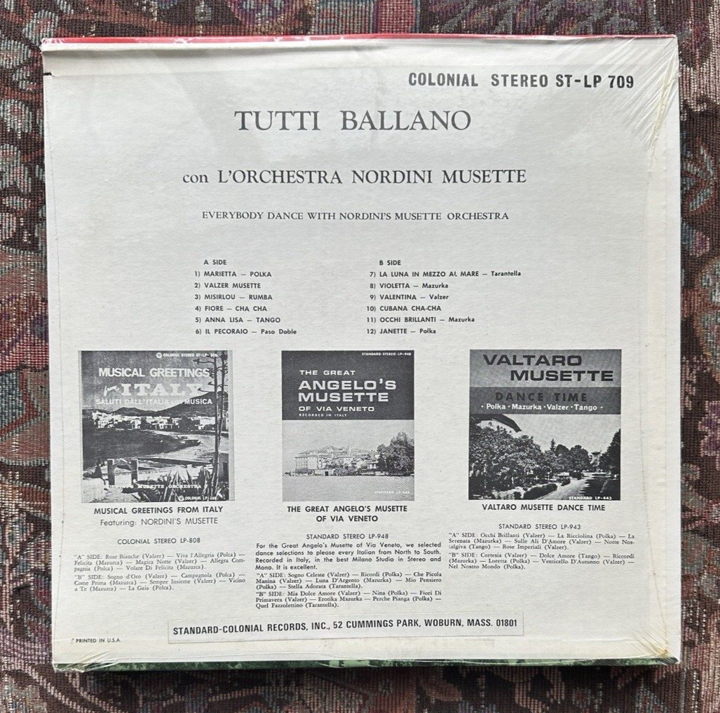 SEALED: Tutti Ballano Con L'Orchestra Nordini Musette - Colonial ST-LP 709 - Image 1