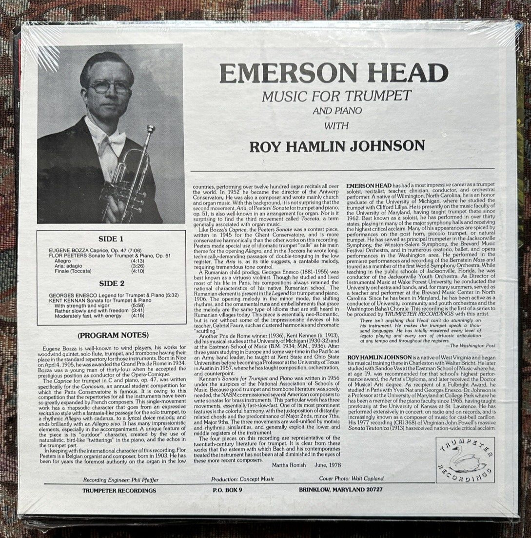 SEALED: Emerson Head - Music for Trumpet and Piano - Image 1