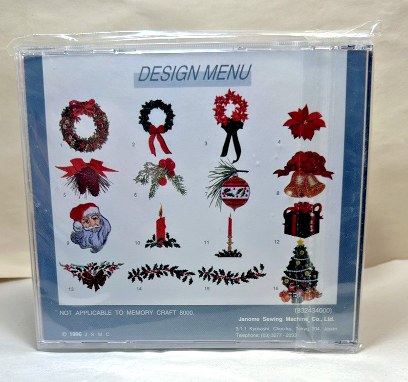 Janome Sewing Machine MEMORY CARD 110 Christmas Designs II - NEW - Image 2
