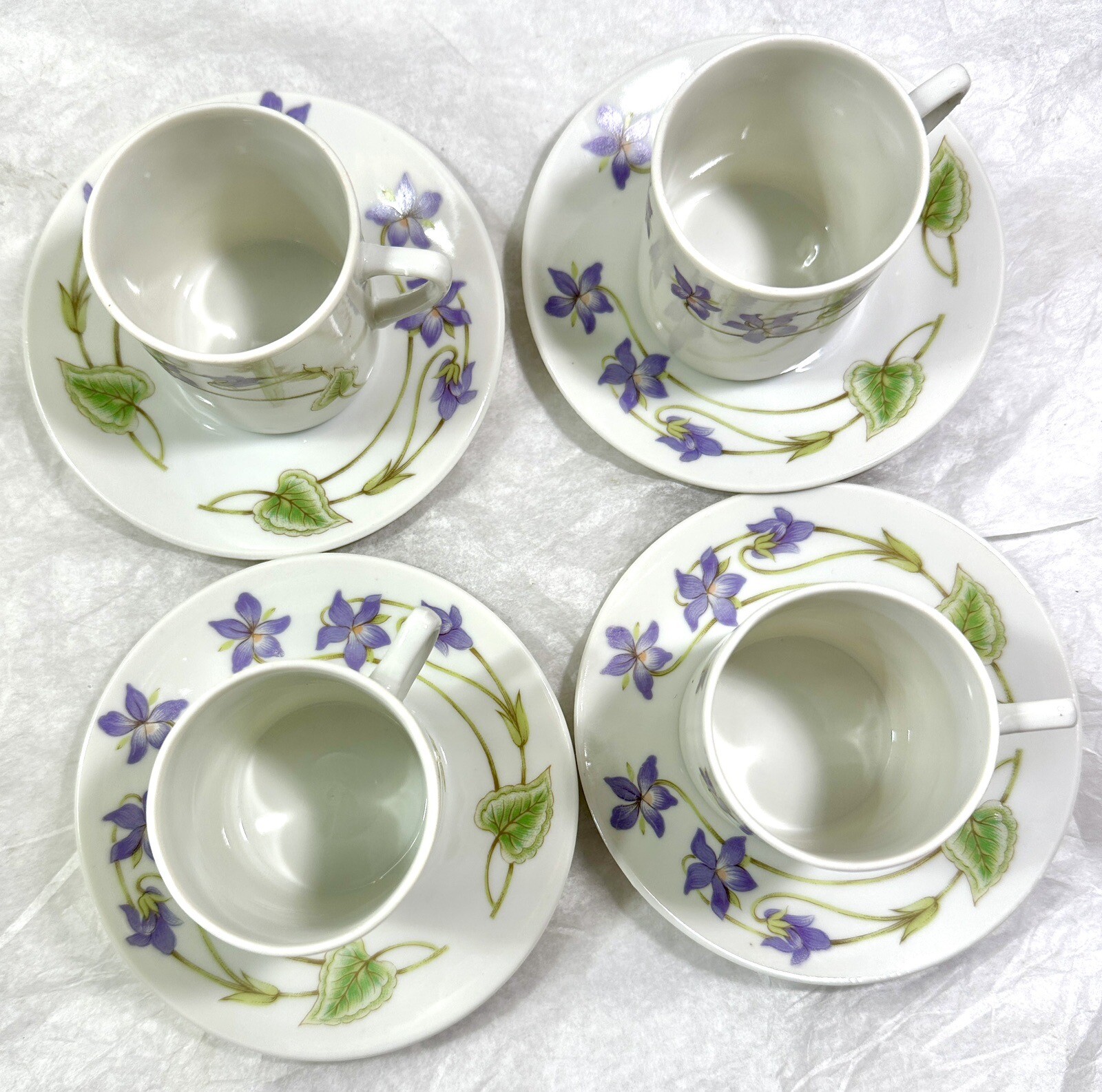 Set of 4 Vintage Toscany Tahoe Fine China Demitasse Cup and Saucer Sets Japan - Image 4
