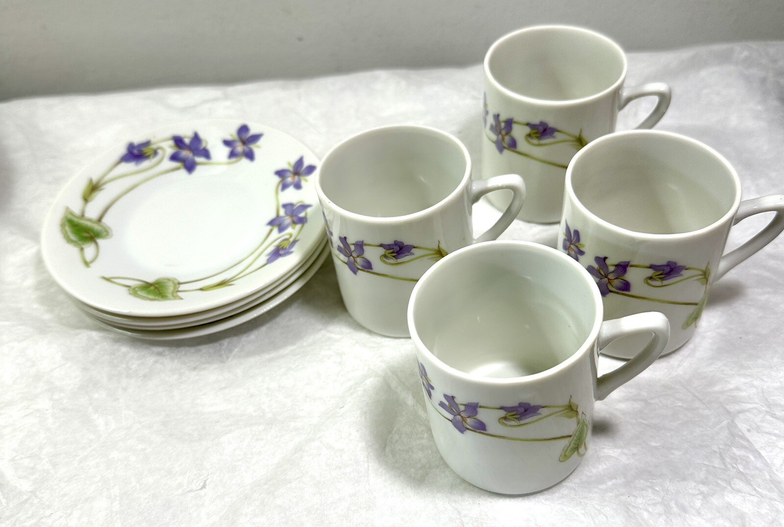 Set of 4 Vintage Toscany Tahoe Fine China Demitasse Cup and Saucer Sets Japan - Image 9