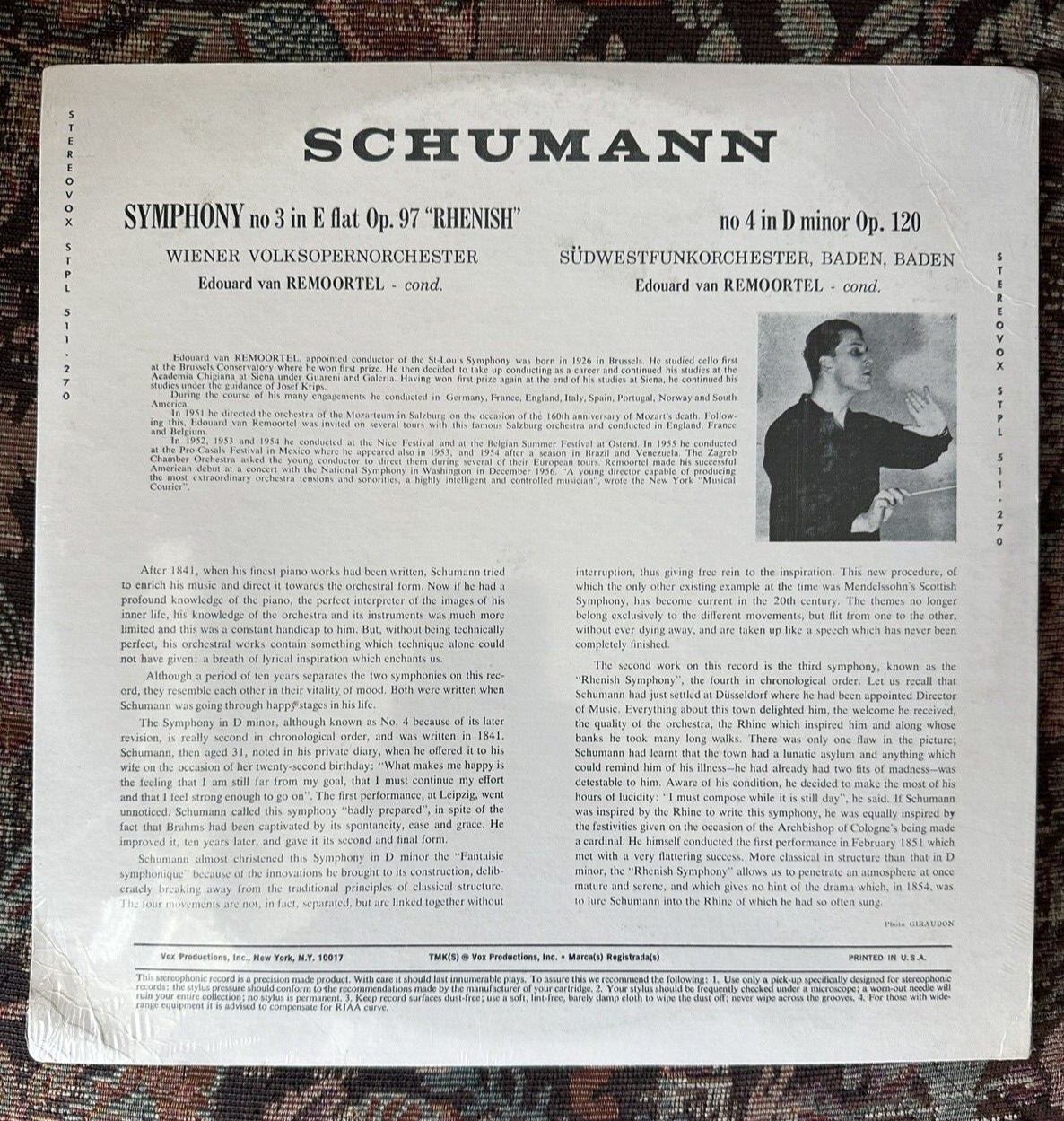 SEALED: Schumann Symphony No. 3 "Rhenish"  - VOX STPL 511.270 - Image 1