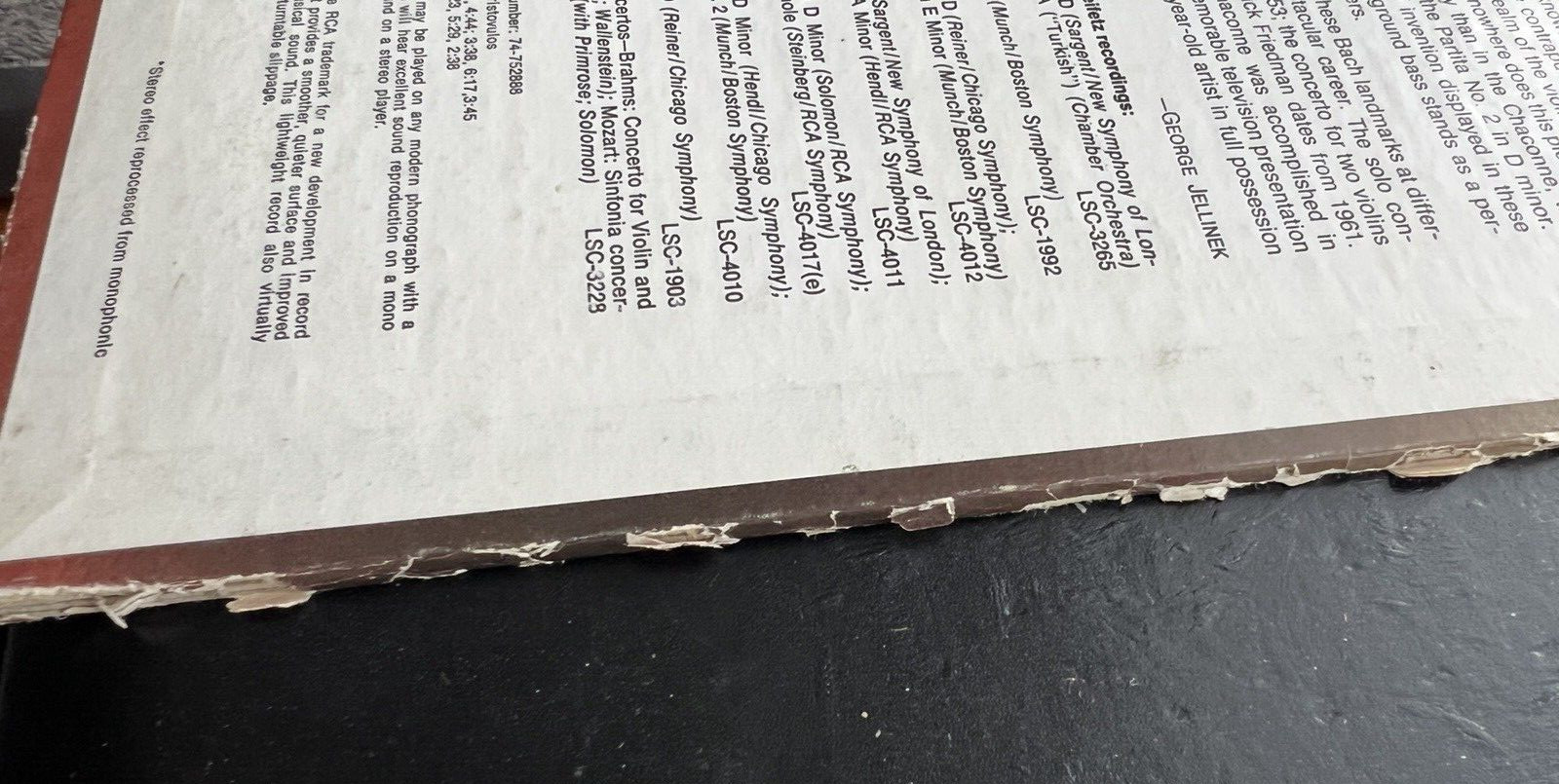 Jascha Heifetz Plays Bach - Erick Friedman - RCA LSC-3266 - Image 5