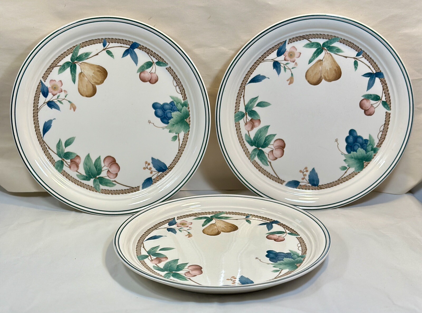 Set of 3 Noritake Keltcraft Nature's Bounty Ireland 10 1/2" Dinner Plates - EUC