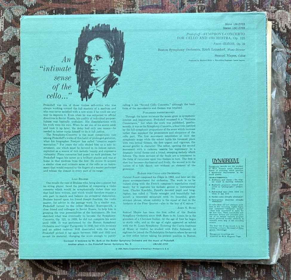 Prokofieff / Leinsdorf - Concerto for Cello and Orchestra - Mayes - LM-2703 - Image 5