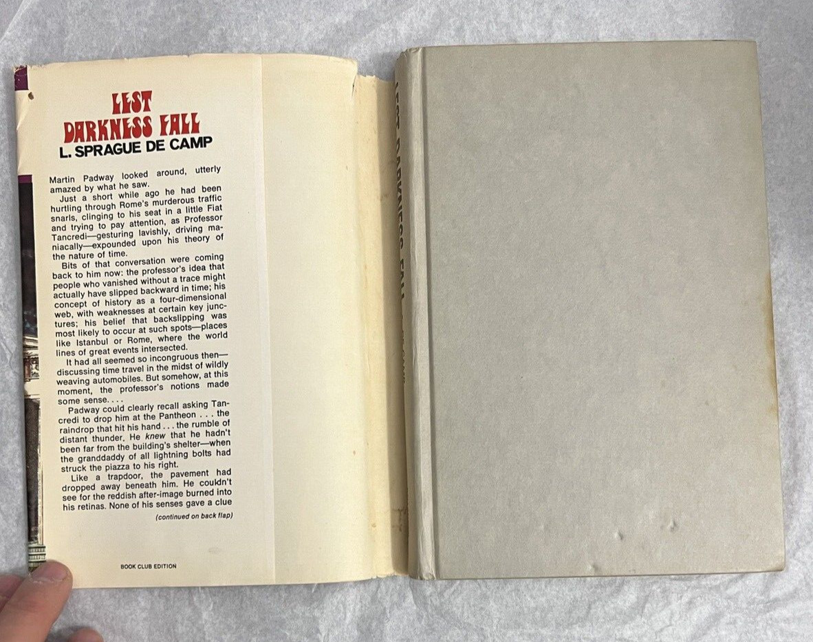 Lest Darkness Fall by L. Sprague de Camp - 1949 Hardcover, DJ - Image 2
