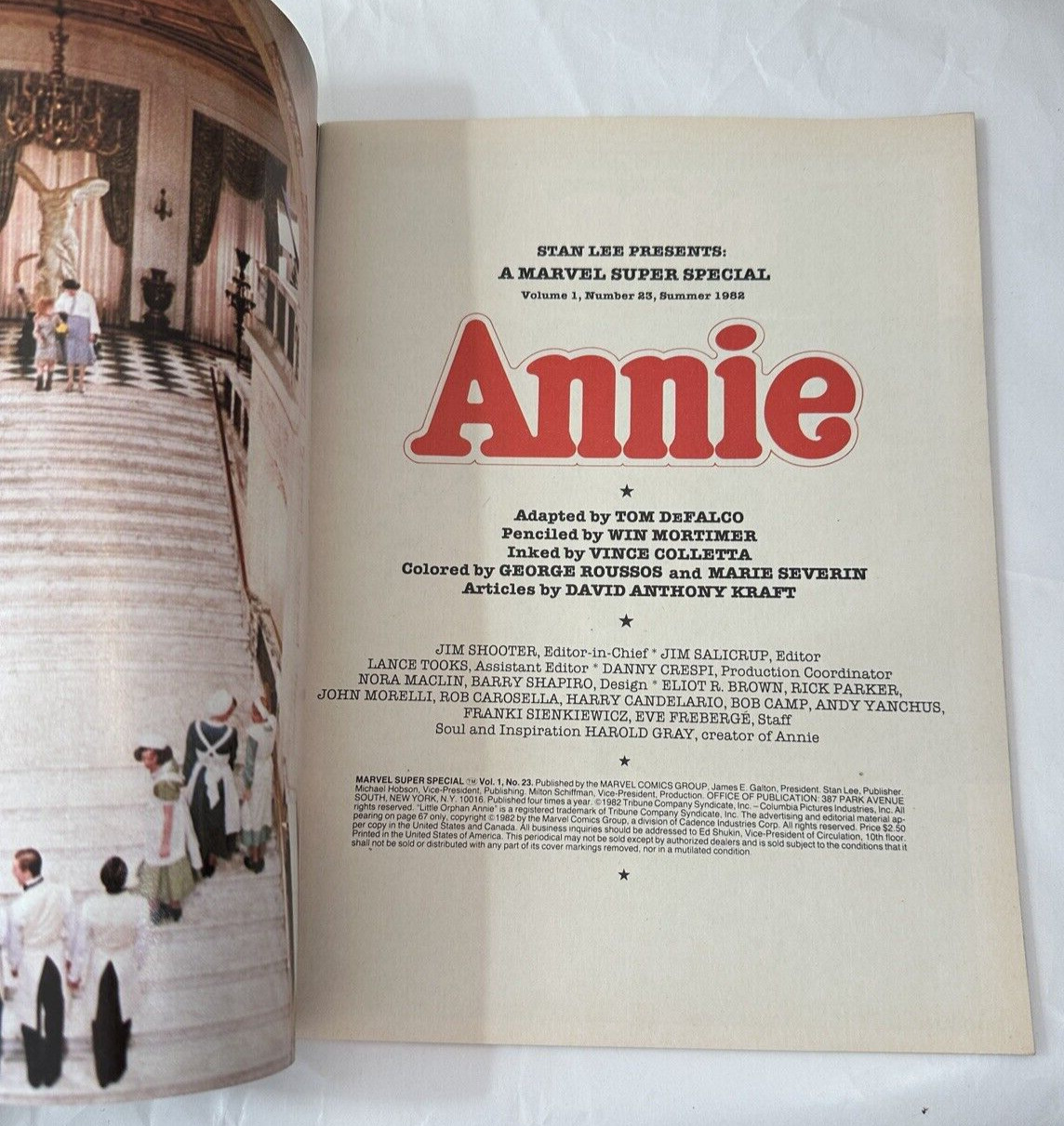 Vintage Marvel Super Special Comic "Annie" Vol. 1 No. 23, 1982 - Stan Lee - Image 2