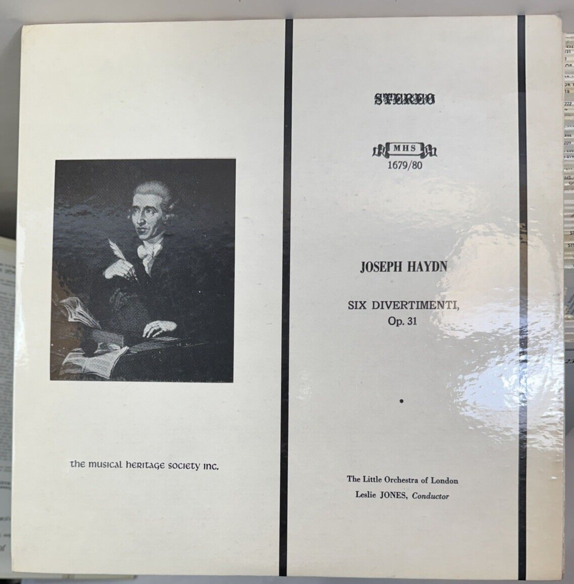 Haydn - Six Divertimenti Op. 31 - Leslie Jones, Little Orch London - MHS 1679/80 - Image 1