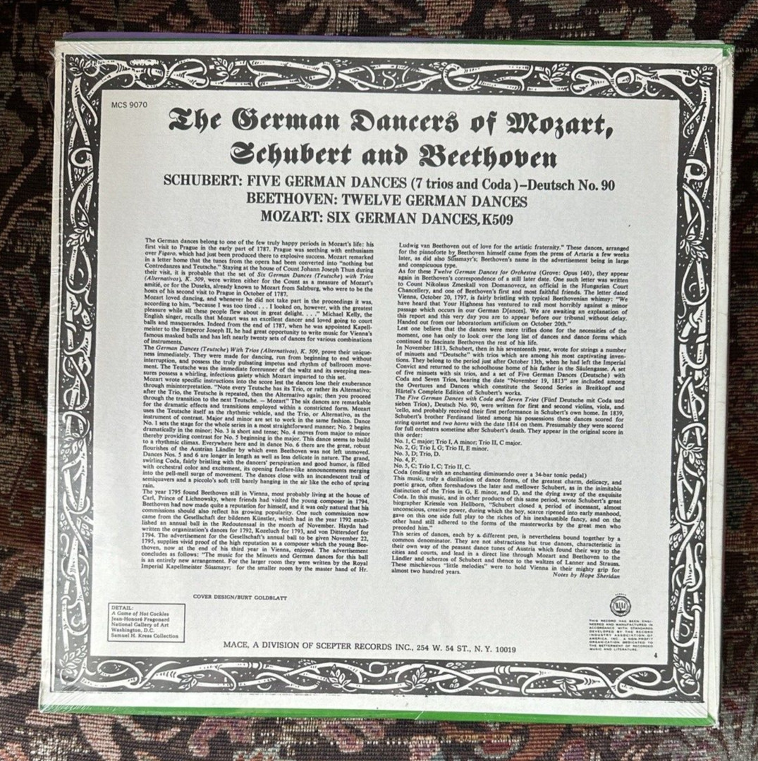 SEALED: The German Dances Of Mozart Schubert & Beethoven - Mace MCS 9070 - Image 1