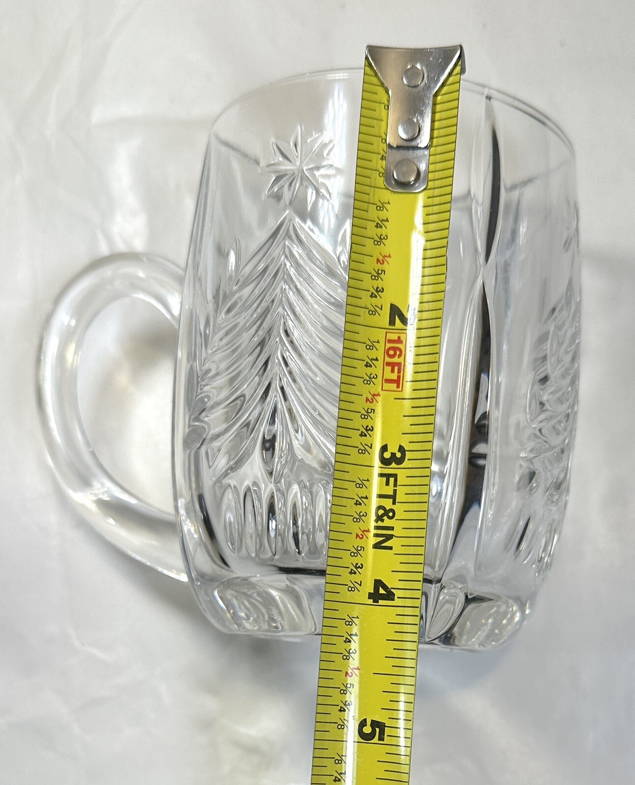 Mikasa Christmas Tree Lead Crystal Coffee / Tea Mug - Holiday - New With Tags - Image 6