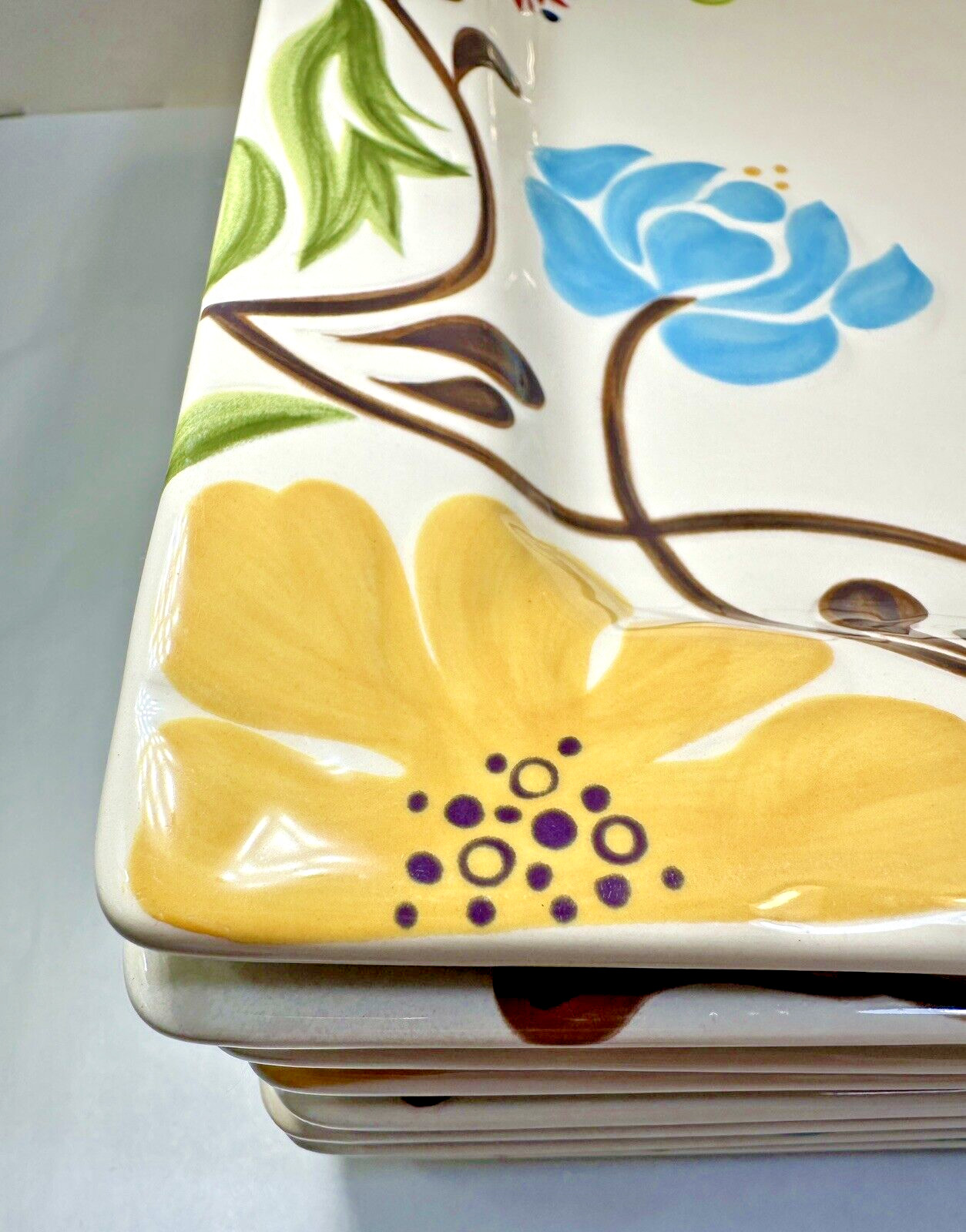 One Square Dinner Plate - Jardine by Vida By Eva Mendes - 10-3/4" - Immaculate - Image 5