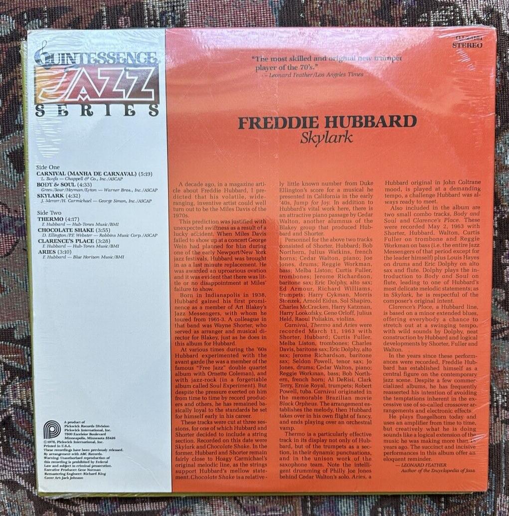 SEALED: Freddie Hubbard - Skylark - Quintessence QJ  25161 - Image 1