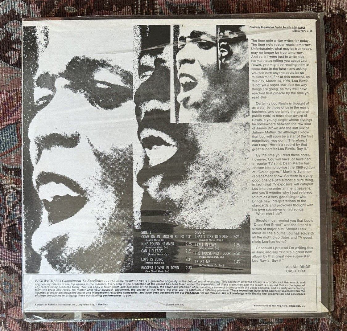 SEALED: Lou Rawls - Come On In, Mister Blues - Capitol Records SPC-3156 - Image 1